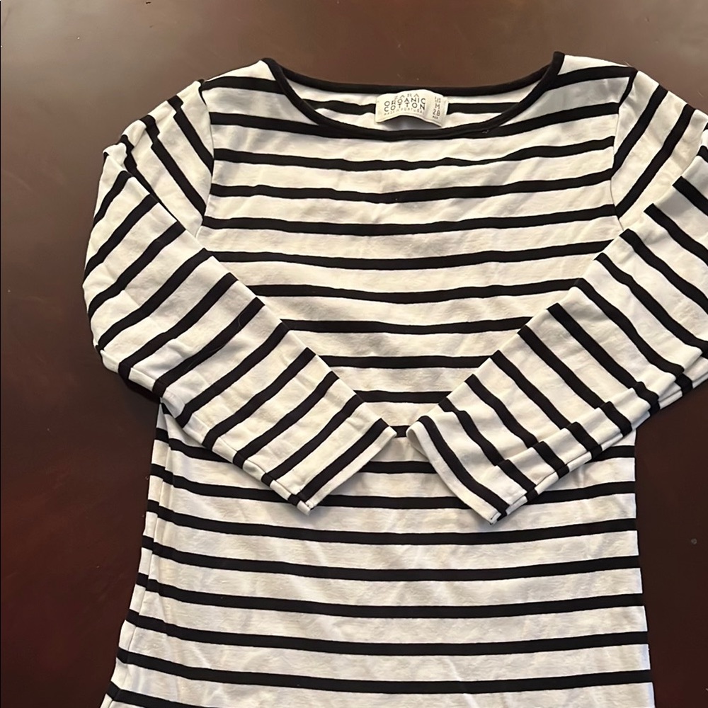Zara Monochrome Striped Cotton Top